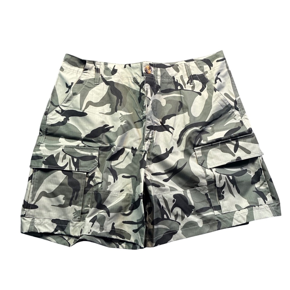 Mens 36" Green Camouflage Ripstop Cargo Shorts Military Tactical Utility Small